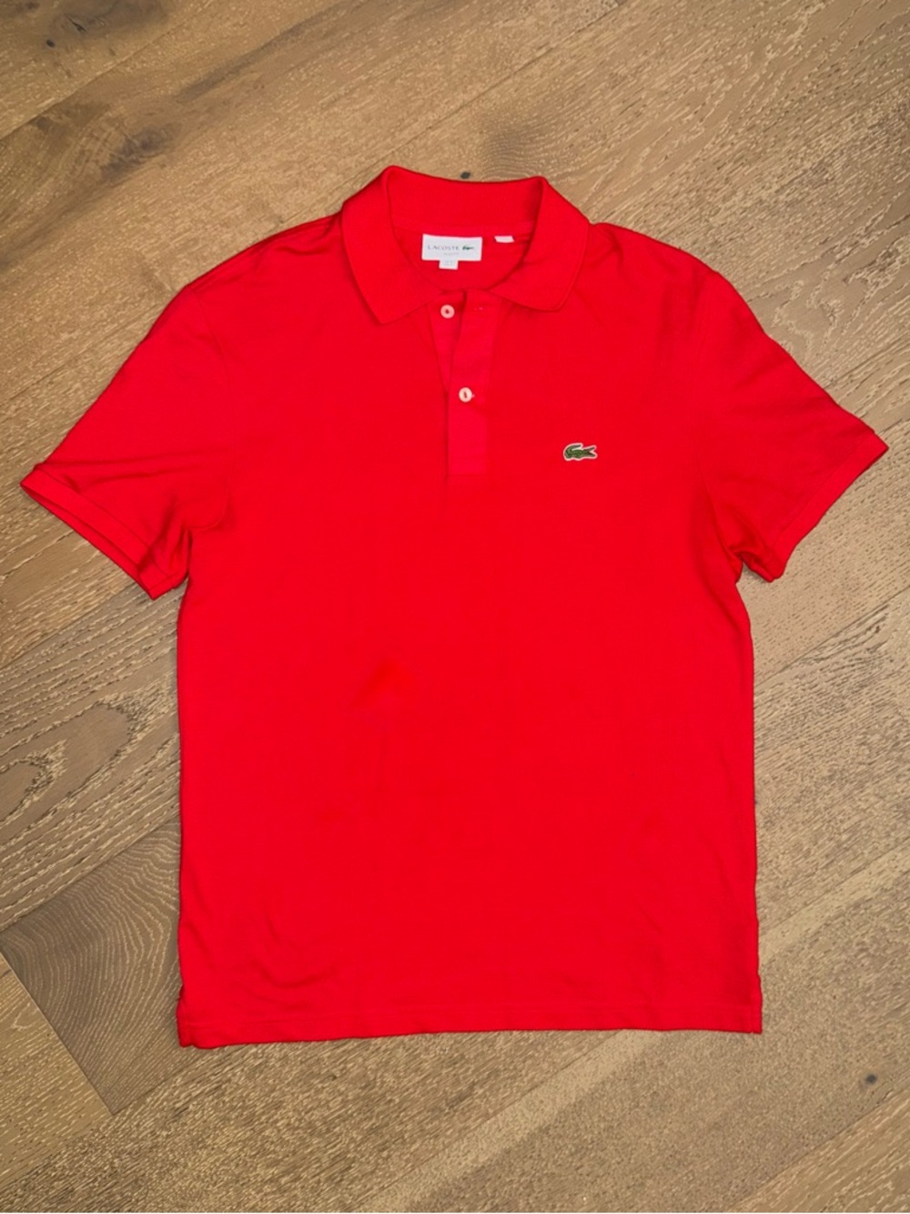 Lacoste Men’s Bright Red Short Sleeve Polo Slim Fit
